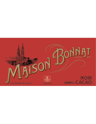 Chocolat Bonnat Noir 100% de cacao