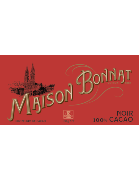Chocolat Bonnat Noir 100% de cacao