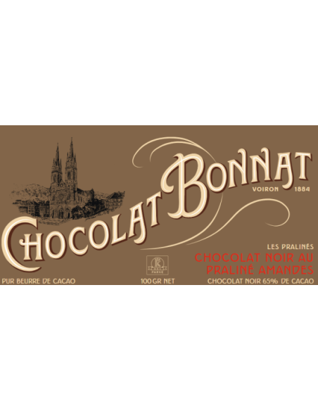 Chocolat Bonnat Noir au praliné amandes